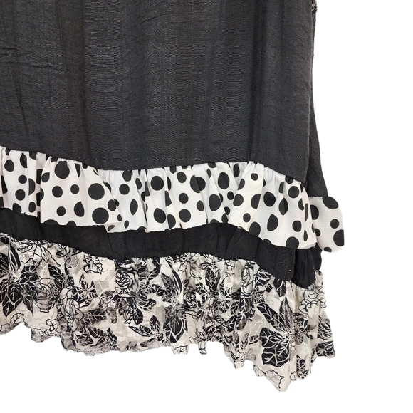 Lily By Firmiana Women's Ruffle Floral Lace Trim Tunic Top- M - Picture 4 of 7